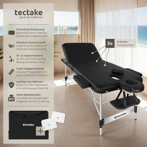 3 Zonen Massageliege Ko Tao schwarz