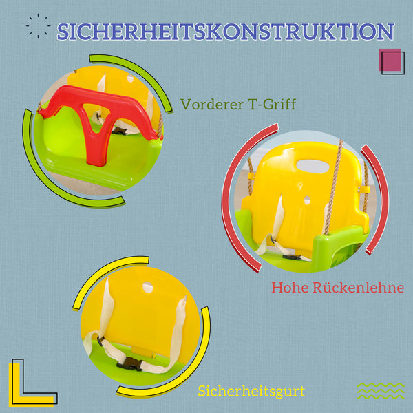 Babyschaukel verstellbar mit Rückenlehne und Gurt ab 9 Monaten