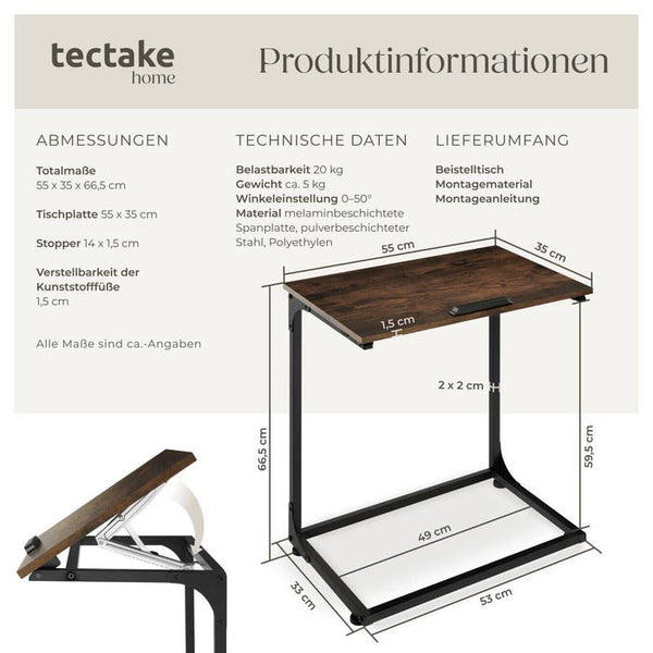Beistelltisch Ruston Industrial Holz dunkel, rustikal