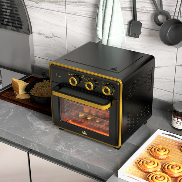 Backofen Küchenofen 20L 1400W mit Timer Kompakt Schwarz