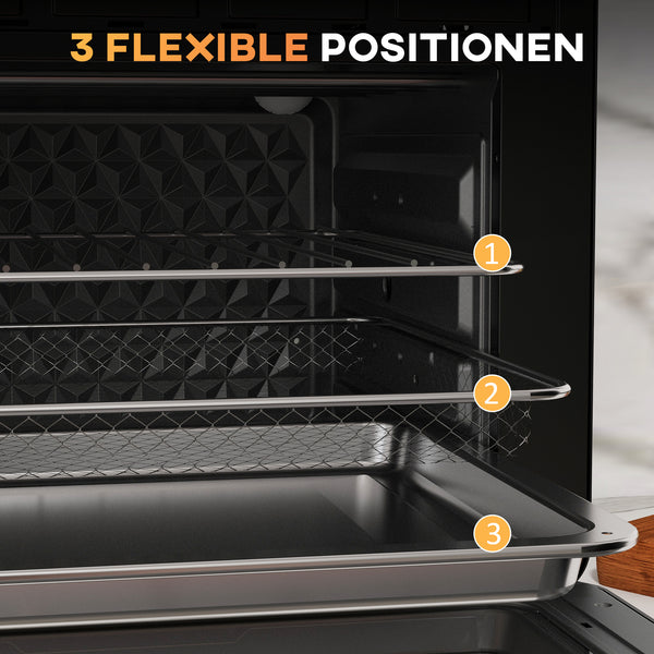 Backofen Küchenofen 20L 1400W mit Timer Kompakt Schwarz