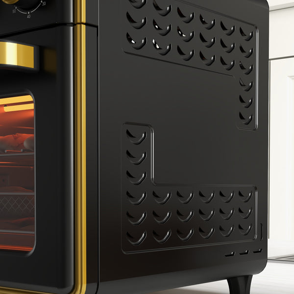 Backofen Küchenofen 20L 1400W mit Timer Kompakt Schwarz