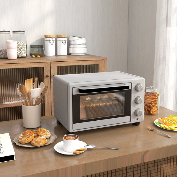 Backofen Minibackofen 21L 100-230°C mit Timer Silber