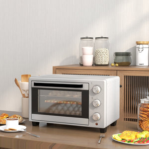 Backofen Minibackofen 21L 100-230°C mit Timer Silber