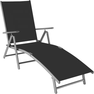 Gartenliege Marisol aus Aluminium, 7-stufig dunkelgrau
