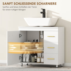 Badezimmer Unterschrank mit Regal für Bad Aufbewahrung weiss