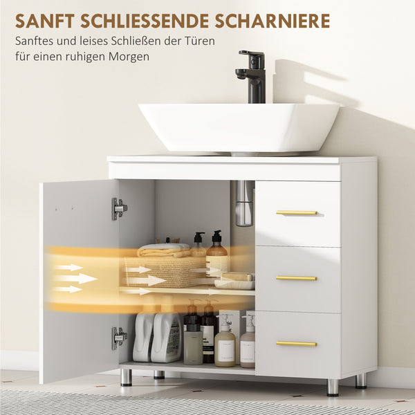 Badezimmer Unterschrank mit Regal für Bad Aufbewahrung weiss