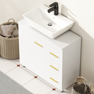 Badezimmer Unterschrank mit Regal für Bad Aufbewahrung weiss
