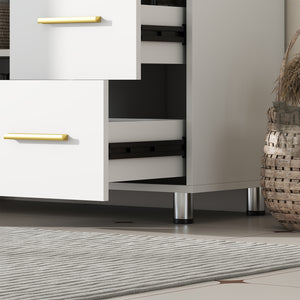 Badezimmer Unterschrank mit Regal für Bad Aufbewahrung weiss