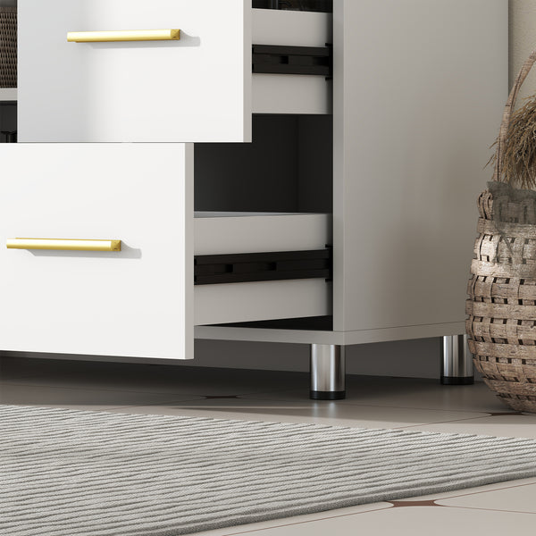 Badezimmer Unterschrank mit Regal für Bad Aufbewahrung weiss
