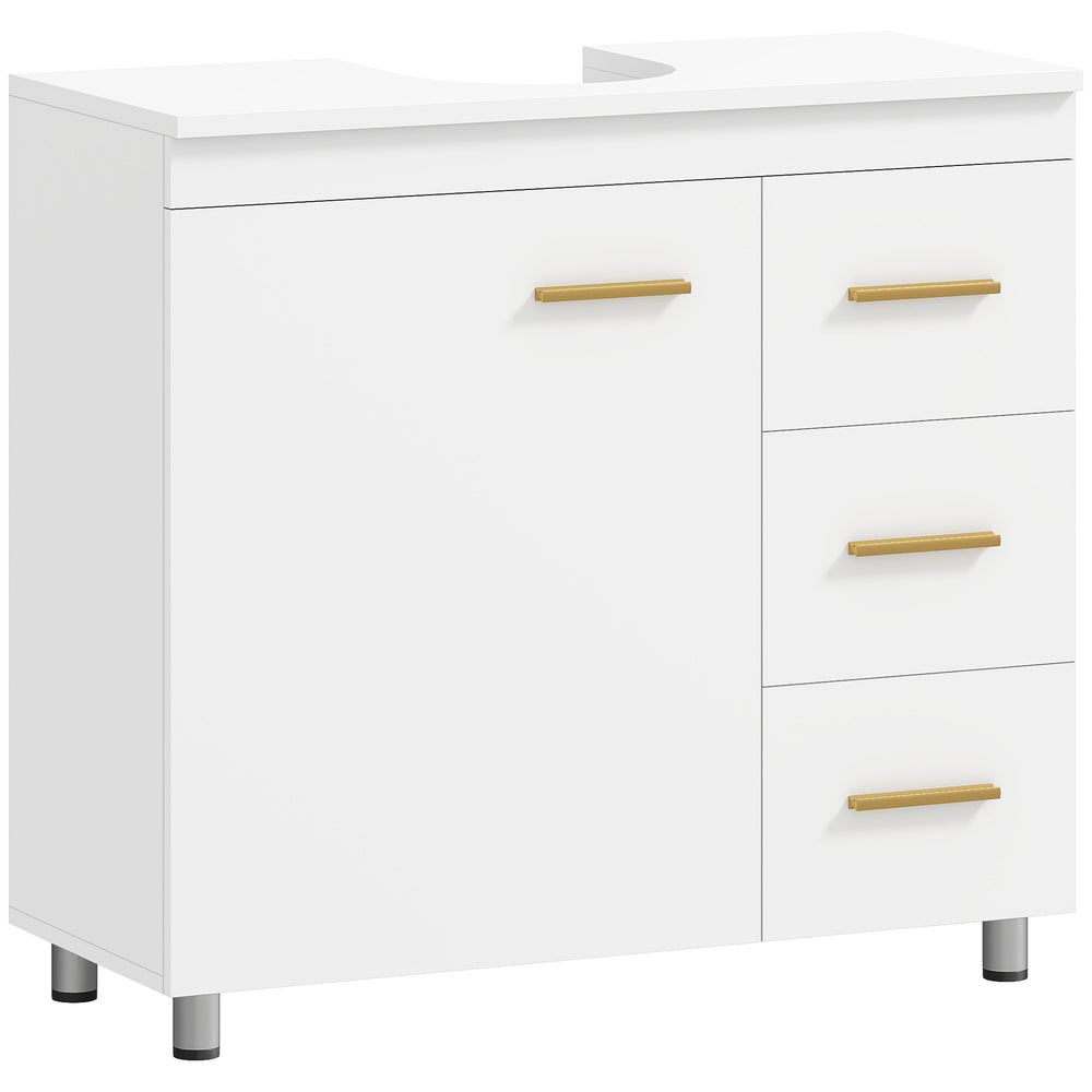 Badezimmer Unterschrank mit Regal für Bad Aufbewahrung weiss