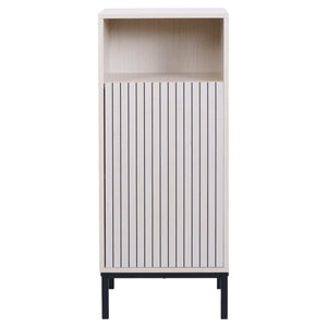 Badezimmerkommode Badschrank 1 Tür 3 Staufächer 98x39x30cm Holzoptik beige