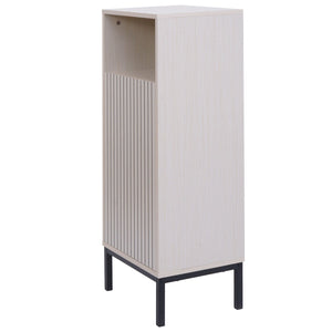 Badezimmerkommode Badschrank 1 Tür 3 Staufächer 98x39x30cm Holzoptik beige