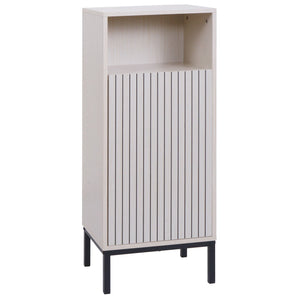 Badezimmerkommode Badschrank 1 Tür 3 Staufächer 98x39x30cm Holzoptik beige