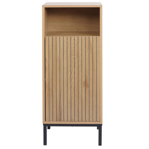 Badezimmerkommode Badschrank 1 Tür 3 Staufächer 98x39x30cm Holzoptik natur