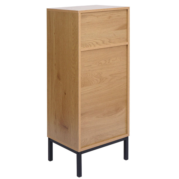 Badezimmerkommode Badschrank 1 Tür 3 Staufächer 98x39x30cm Holzoptik natur