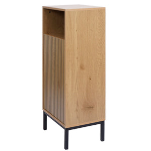 Badezimmerkommode Badschrank 1 Tür 3 Staufächer 98x39x30cm Holzoptik natur
