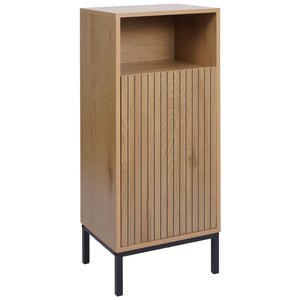Badezimmerkommode Badschrank 1 Tür 3 Staufächer 98x39x30cm Holzoptik natur