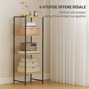 Badezimmerregal Standregal mit 4 Ablagen aus Bambus Holz
