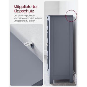 Badezimmerschrank Badschrank Schubladen Tür 30x55x82cm Holz Grau