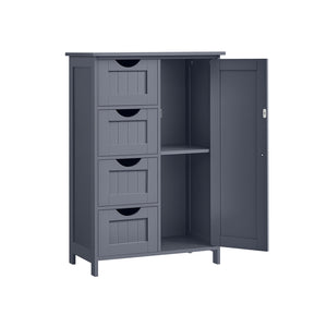 Badezimmerschrank Badschrank Schubladen Tür 30x55x82cm Holz Grau