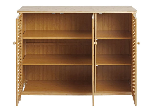 Badezimmerschrank Badschrank Regal Badregal Kommode Bambus 81x97x34cm