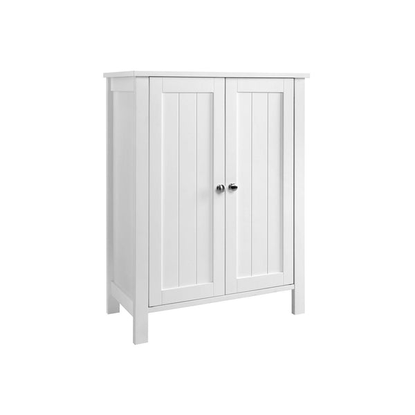 Meuble de salle de bain indépendant avec portes, blanc