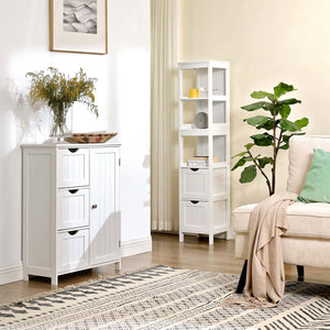 Armoire de salle de bain, armoire haute, blanche