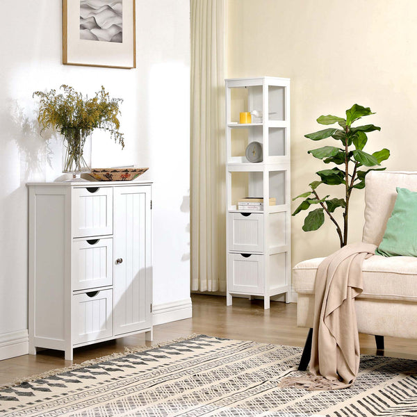 Armoire de salle de bain, armoire haute, blanche