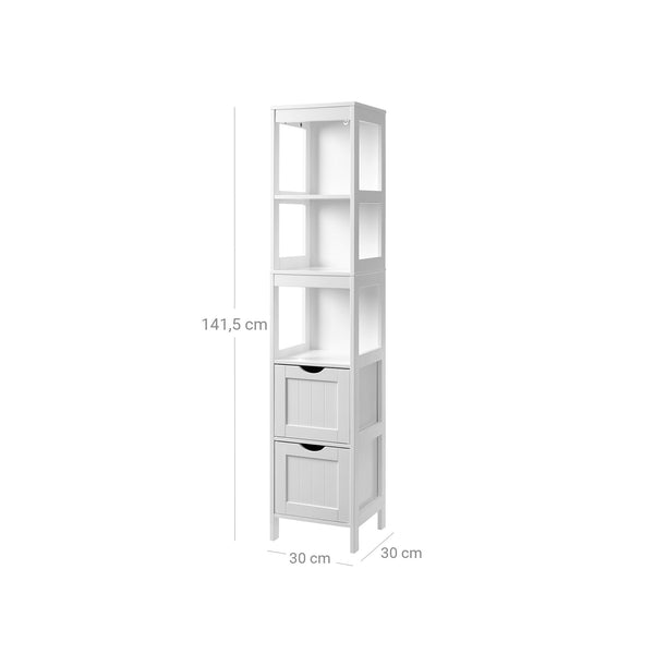 Armoire de salle de bain, armoire haute, blanche