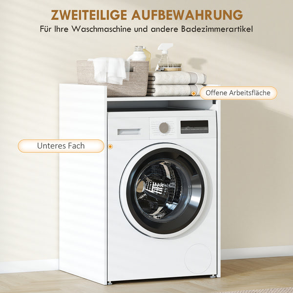Badezimmerschrank mit offenem Regal für kleine Räume weiss