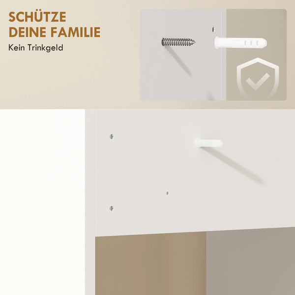 Badezimmerschrank mit offenem Regal für kleine Räume weiss