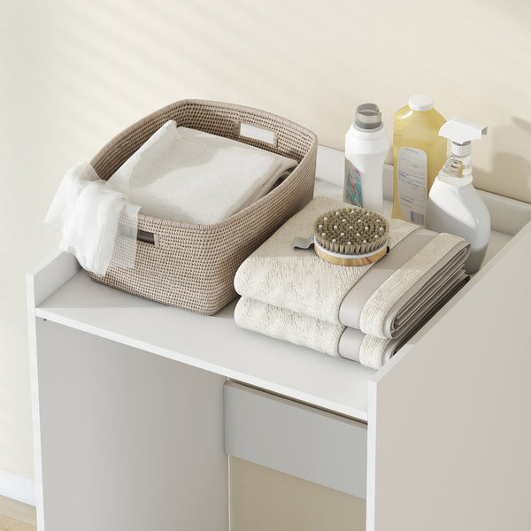 Badezimmerschrank mit offenem Regal für kleine Räume weiss