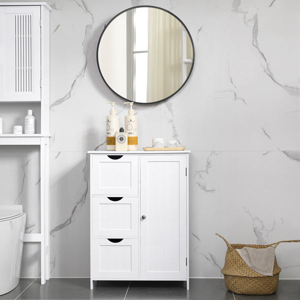 Commode de salle de bain de style campagnard blanche