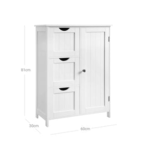 Commode de salle de bain de style campagnard blanche