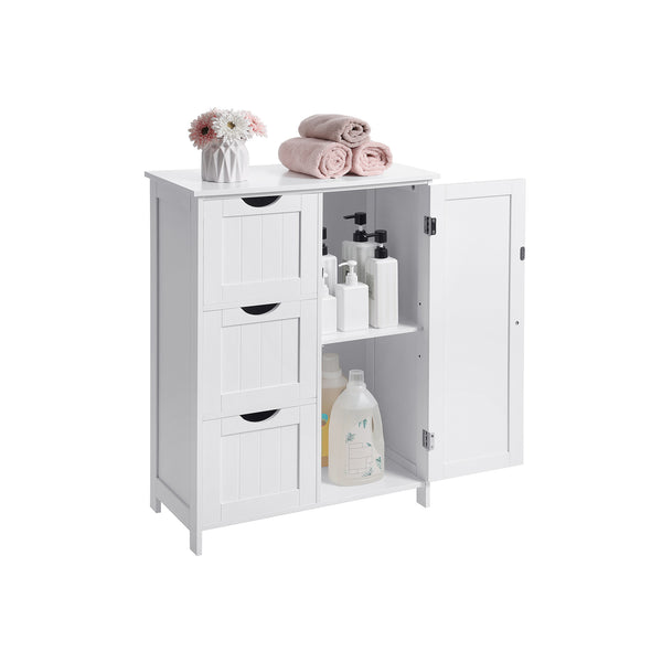 Commode de salle de bain de style campagnard blanche