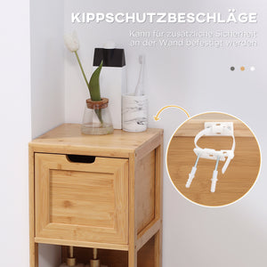 Badezimmerschrank Landhausstil mit 2 Schubladen Bambus