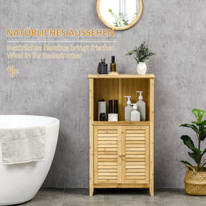 Badezimmerschrank Offenes Standregal Bambus Natur