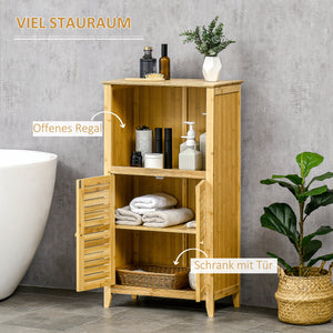 Badezimmerschrank Offenes Standregal Bambus Natur