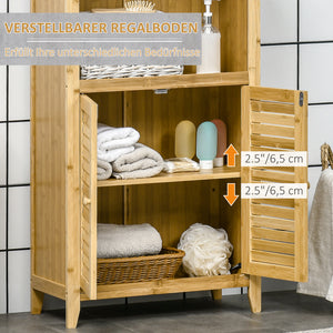 Badezimmerschrank Offenes Standregal Bambus Natur