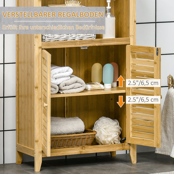 Badezimmerschrank Offenes Standregal Bambus Natur