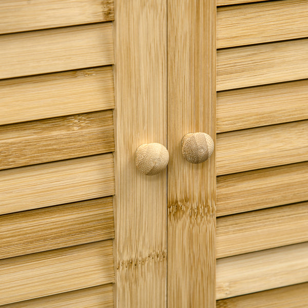 Badezimmerschrank Offenes Standregal Bambus Natur
