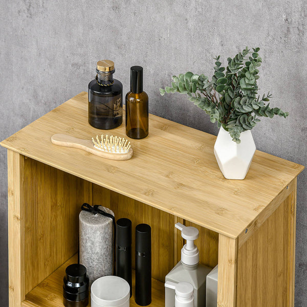 Badezimmerschrank Offenes Standregal Bambus Natur