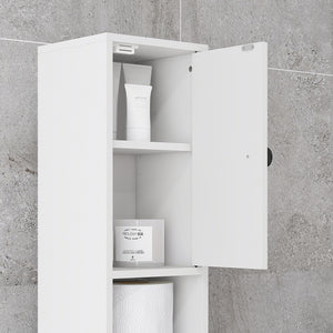 Badezimmerschrank schmal mit Regal und Schublade weiss
