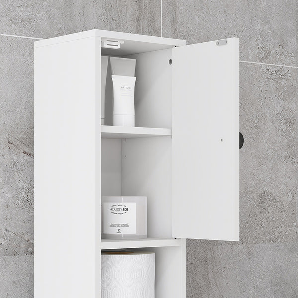 Badezimmerschrank schmal mit Regal und Schublade weiss