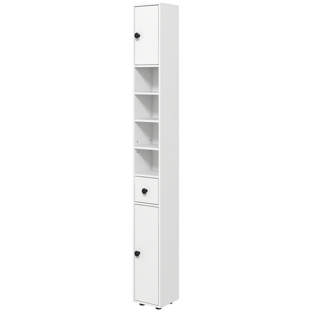 Badezimmerschrank schmal mit Regal und Schublade weiss