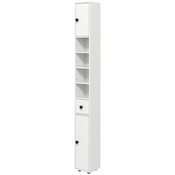 Badezimmerschrank schmal mit Regal und Schublade weiss