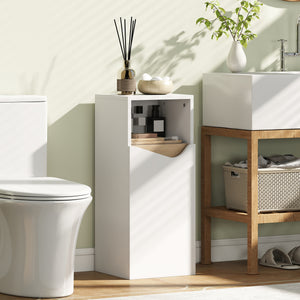 Badezimmerschrank schmal mit verstellbaren Ablagen weiss
