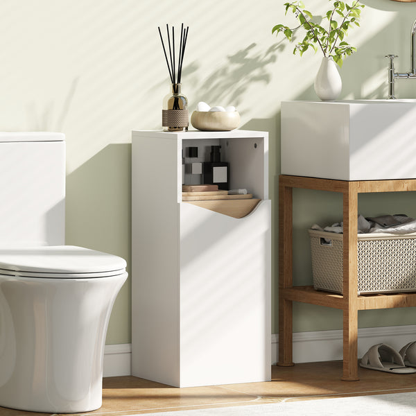Badezimmerschrank schmal mit verstellbaren Ablagen weiss