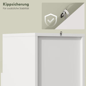 Badezimmerschrank schmal mit verstellbaren Ablagen weiss
